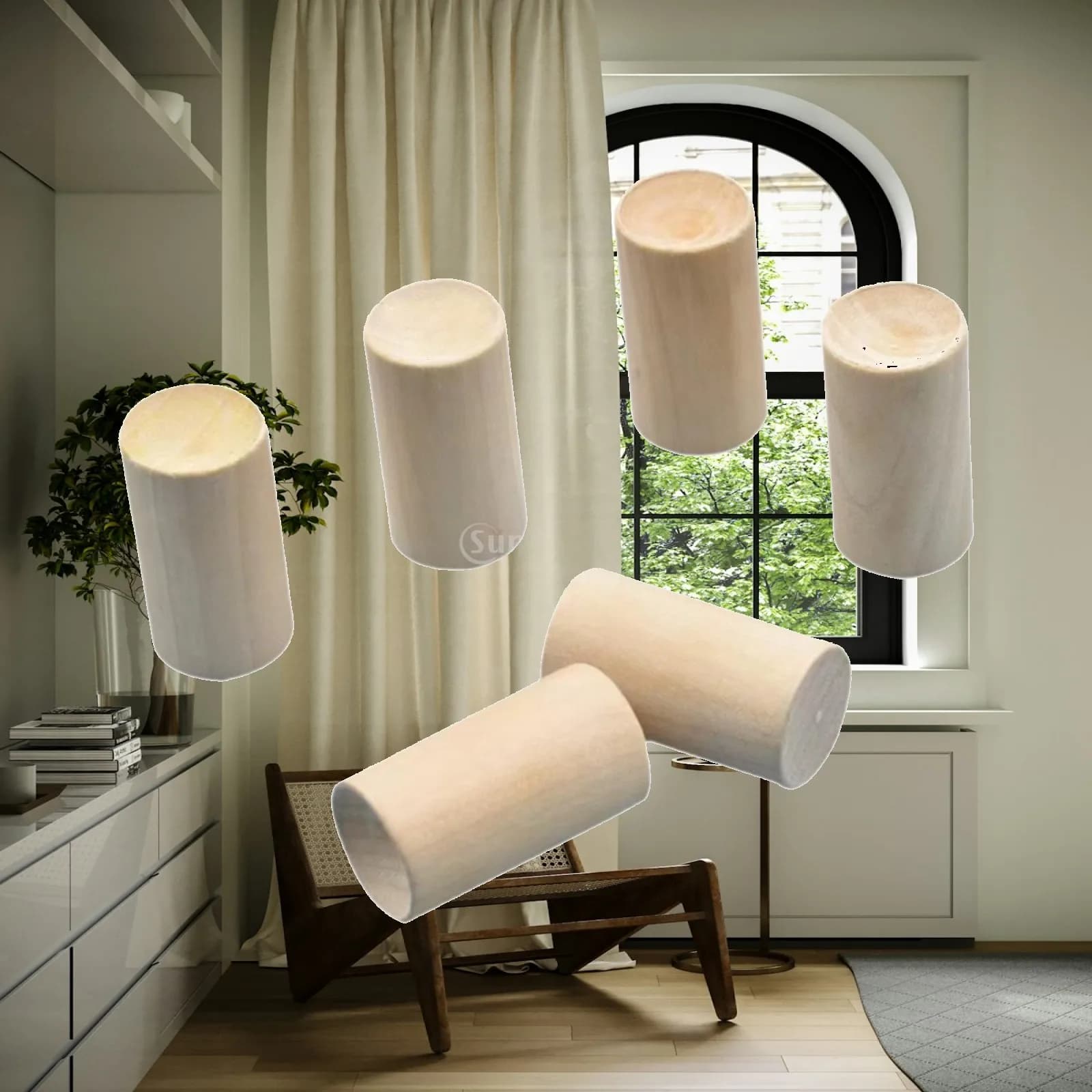 Essential Oils Diffuser Wood Cylinder Fragrance Diffuser for Home Yoga Room Indoor Wardrobe Hall Office