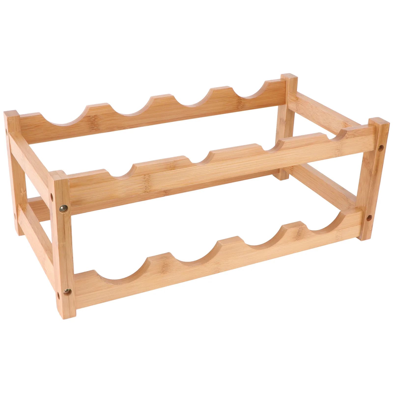 Portabottiglie in Legno a Doppio Strato per Vino Rosso, Espositore Decorativo Elegante per Casa, Ufficio, Bar e Feste