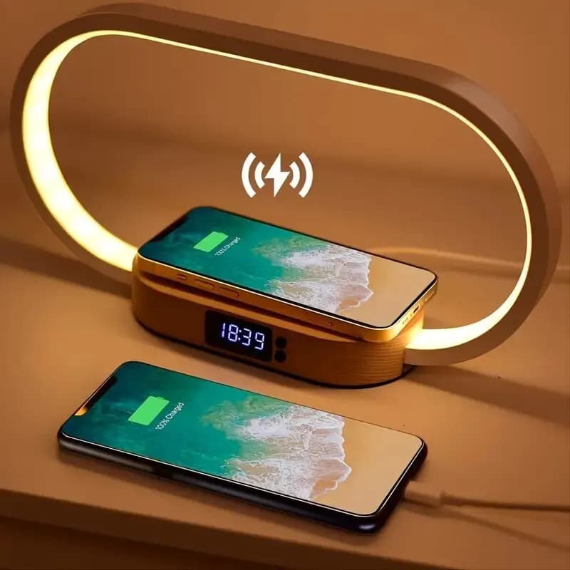 Multifunction Wireless Charger Pad Stand LED Table Lamp Night Light USB Dock Fast Charging Station for iPhone Samsung