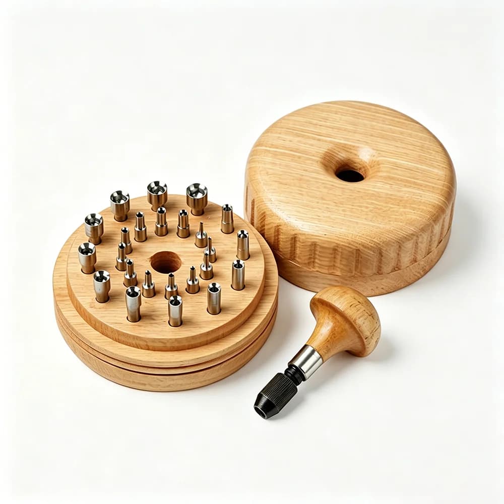 24PCS Bezel Setting Punch Tools 1.5-9mm Hardened Steel Concave Stone Setting Kit Jewelry Gem Securing Burnishing Punches Set