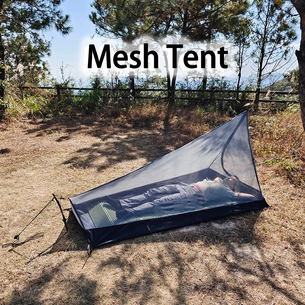 Tenda a rete A-Tower Zaino in spalla all'aperto Escursione da campeggio Tenda interna portatile Tenda da bivacco solista anti-zanzara e insetti