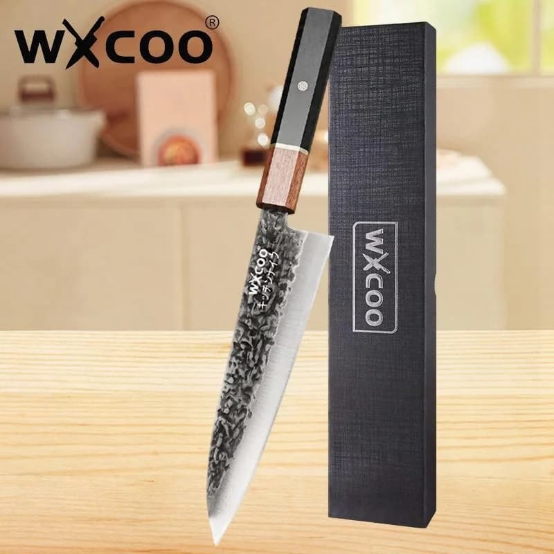 WXCOO Mannaia Coltello da cucina Coltello da chef Coltello Santoku giapponese fatto a mano Coltello per affettare Macellaio Strumenti di cottura Carne Verdura Pesce