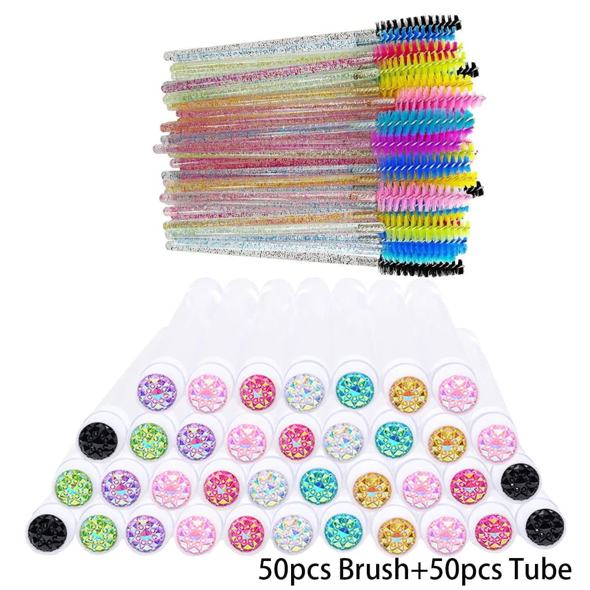50 Pieces Reusable Vacuum Containers Dustproof for Mascara Scovolini, Eyebrow Makeup Applicators and Eyelash Brushes - Wholesale