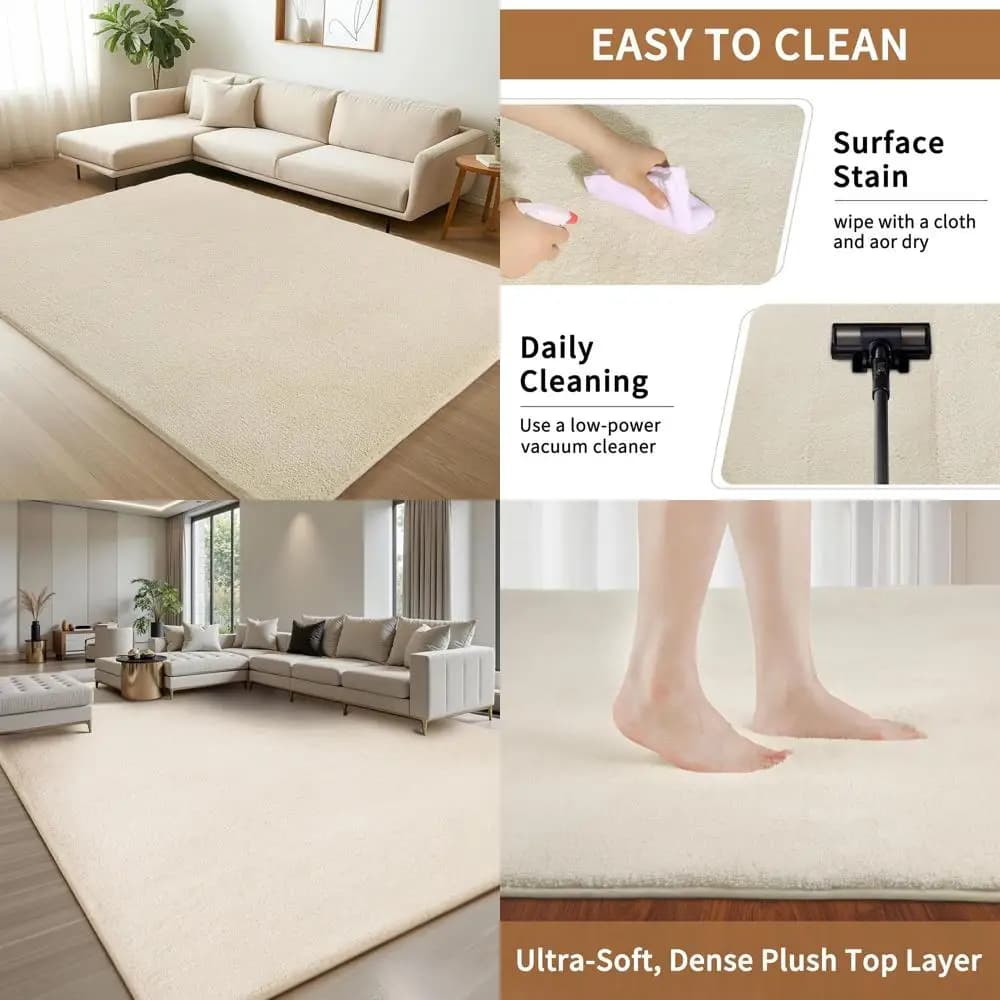 9x12 cosy carpets for living spaces, soft and soft carpets for bedrooms, washable non-slip carpets for home decoration