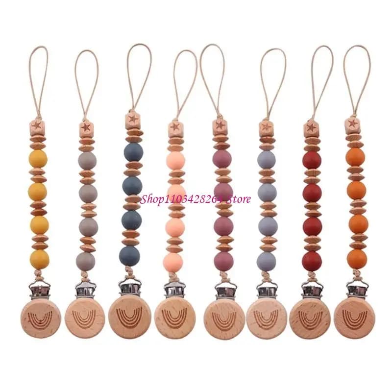 Porta ciuccio per bambini piccoli Cinghie per ciuccio con catenella per massaggiagengive