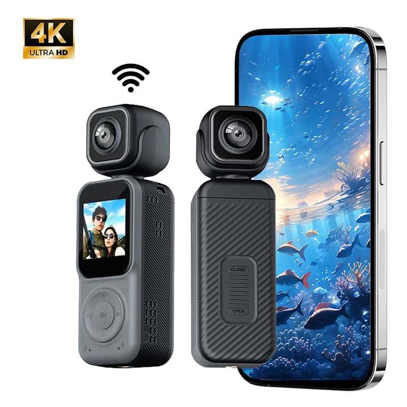 Portable Body Camera WiFi Infrared Night Vision Mini Camera4K 2K HD Digital Video Active HDR Video Camera for Small Bike