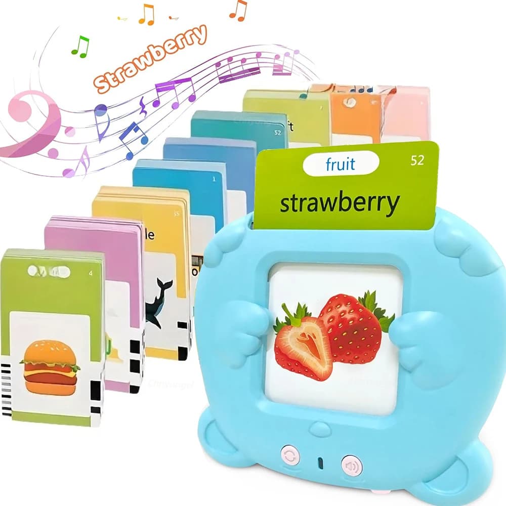 Schede flash parlanti per bambini Giocattolo educativo per l'apprendimento precoce con suoni audio Flashcard per bambini per lo sviluppo linguistico Montessori