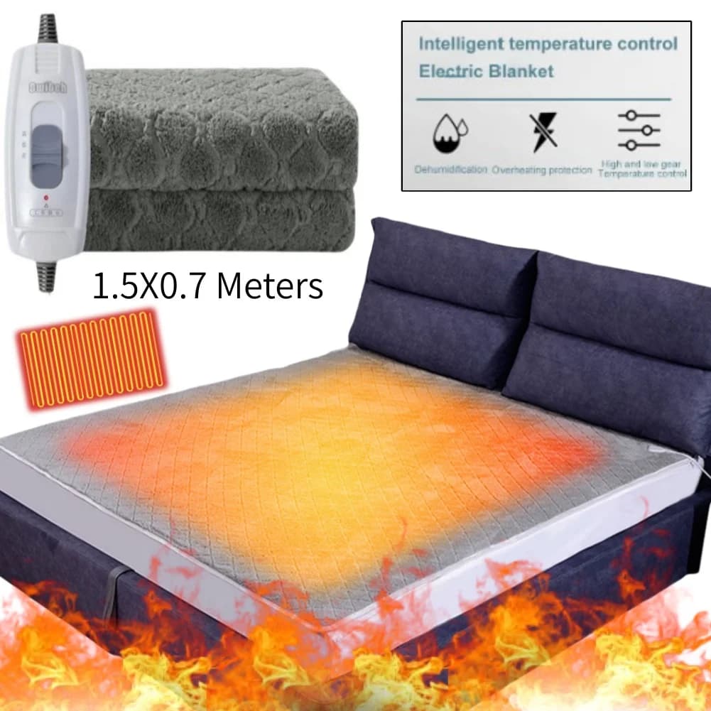 1.5x0.7M 220V Electric wool blanket More thick Heater mattress Heater Thermostat Mat Travel heater Winter Body warmer For RV SUV
