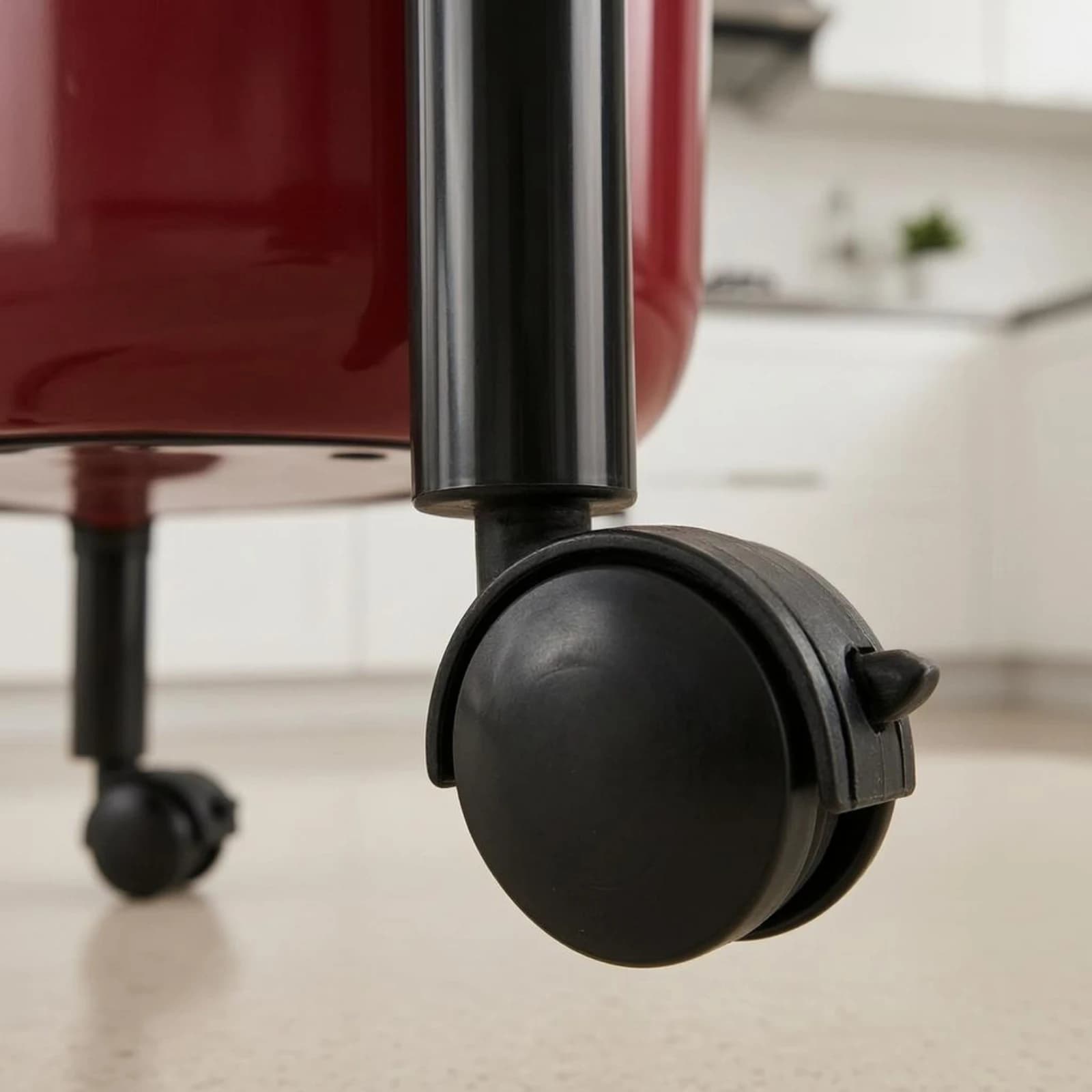 Kitchen Trash Can Raised Stand Pressaccessible Trash Can Rolling Bin Easy to Clean Home Rubbish Storage Recycling
