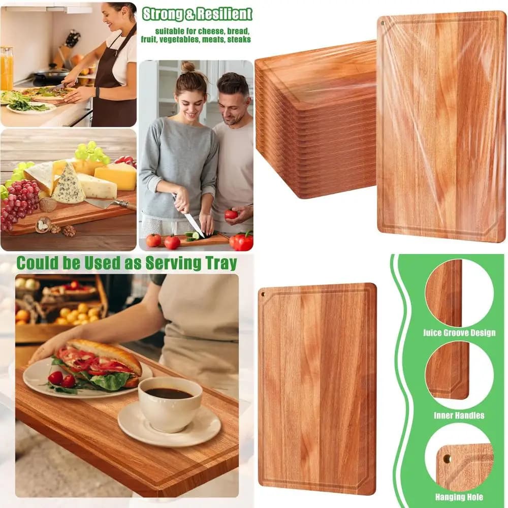 Set of cutting board for large nuts, resistant with groove for juices, preolidified for kitchen and gifts (11 x 17)