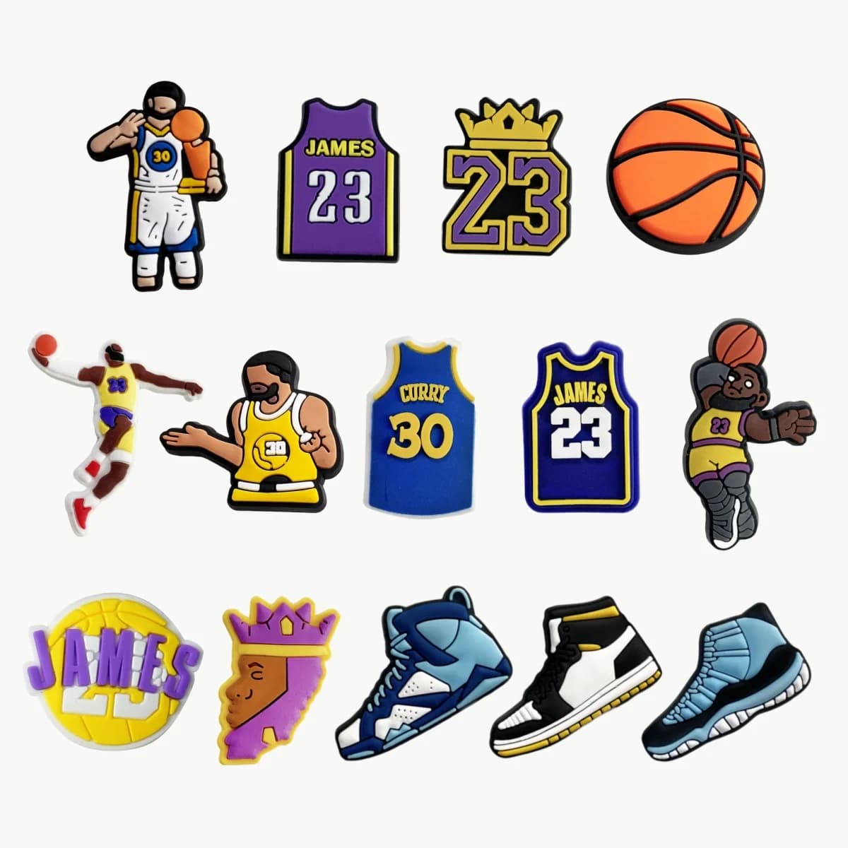 14 ciondoli per scarpe sportive, accessori per ciondoli per decorazioni per scarpe serie basket, regali per gli amanti del basket, regali per le vacanze degli uomini
