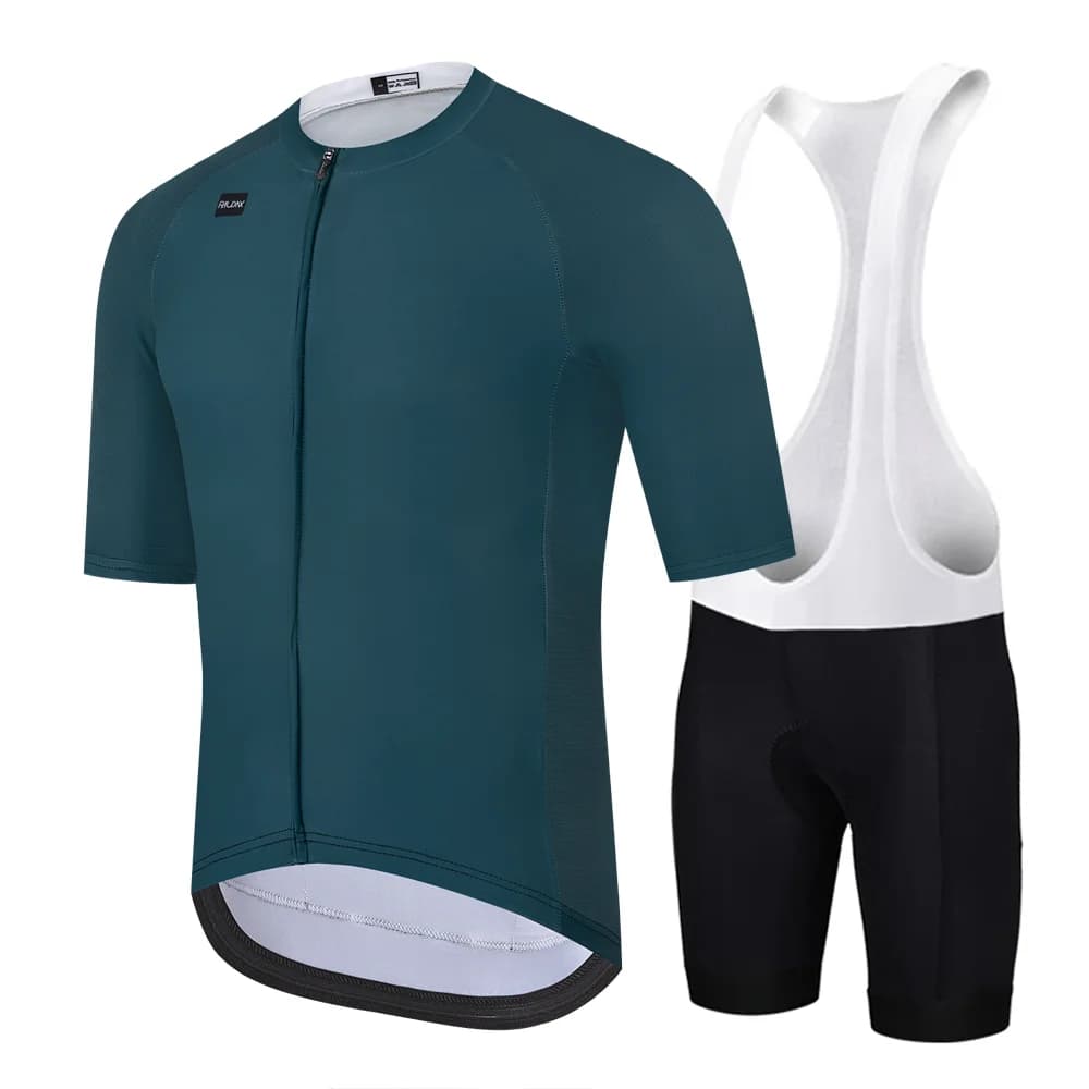 RAUDAX Men summer riding suit Quick Dry Cycling Short sleeves Shorts with breathable straps Set of riding mesh for outdoor highway