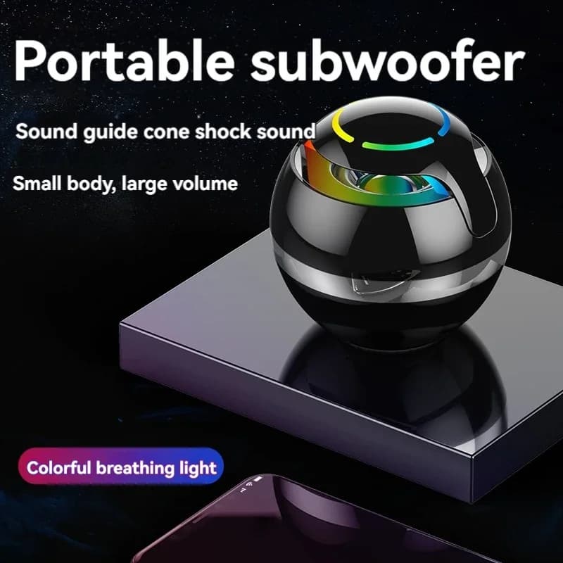Round Bluetooth Speaker New Colorful Breathing Lights Flash with Music Portable Outdoor Home Card Mini Speakers Festival Gfts