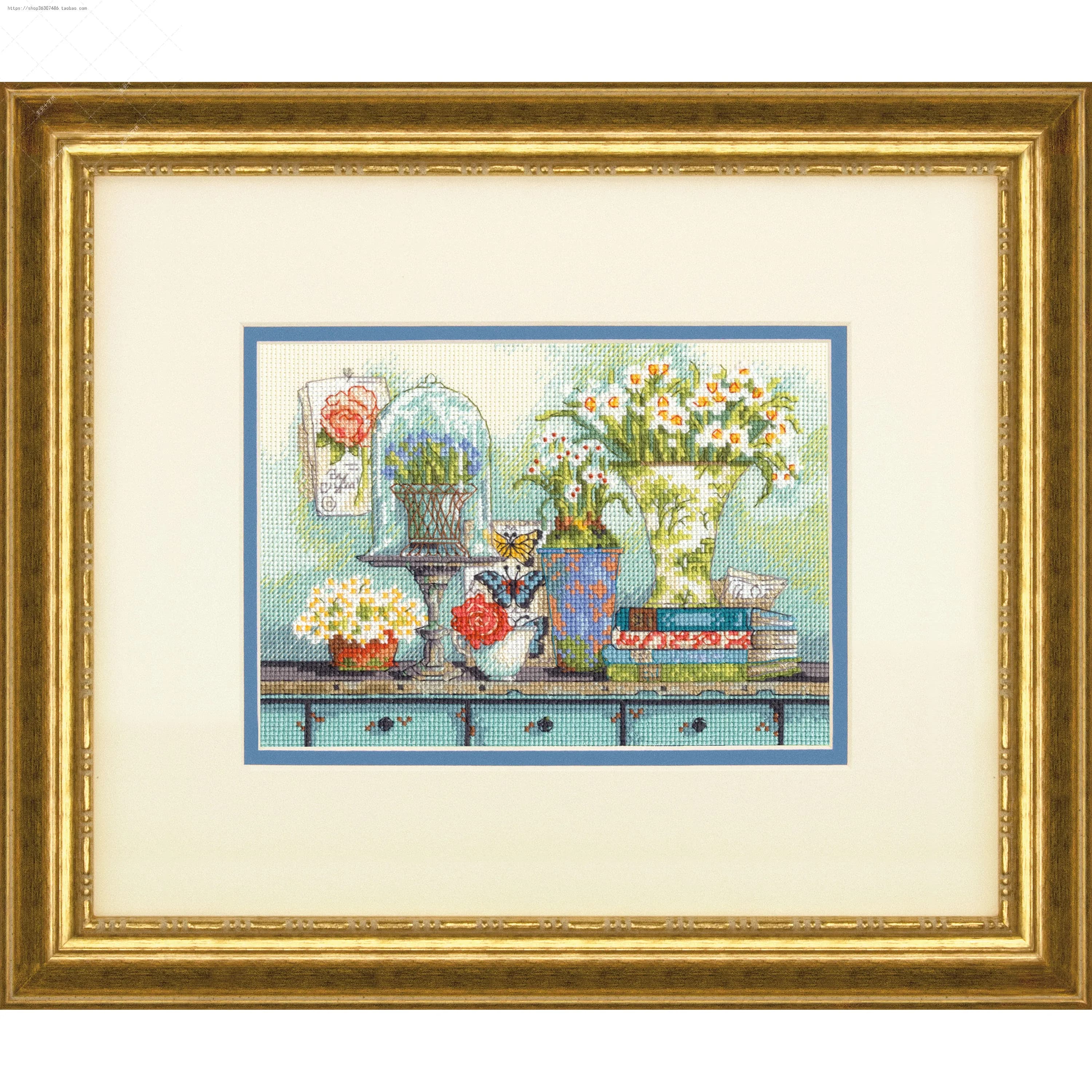 DMC Cross Stitch Kit DIY Canvas Cross Stitching DIM65194 Korean Landscape New Chinese Style Living Room White Cream Color