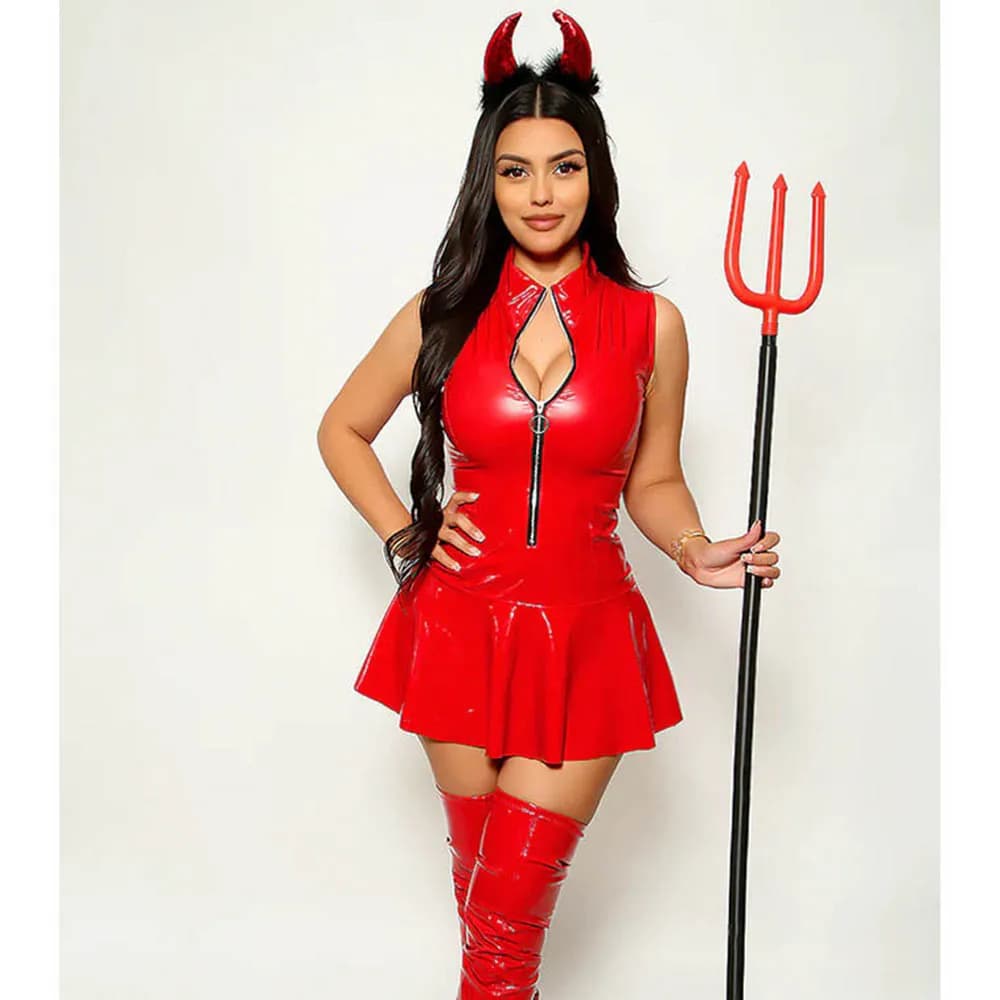 Carnevale Halloween Lady Tutu rosso Costume demoniaco Diavolo Gioco di ruolo Spooktacular Cosplay Fancy Party Dress