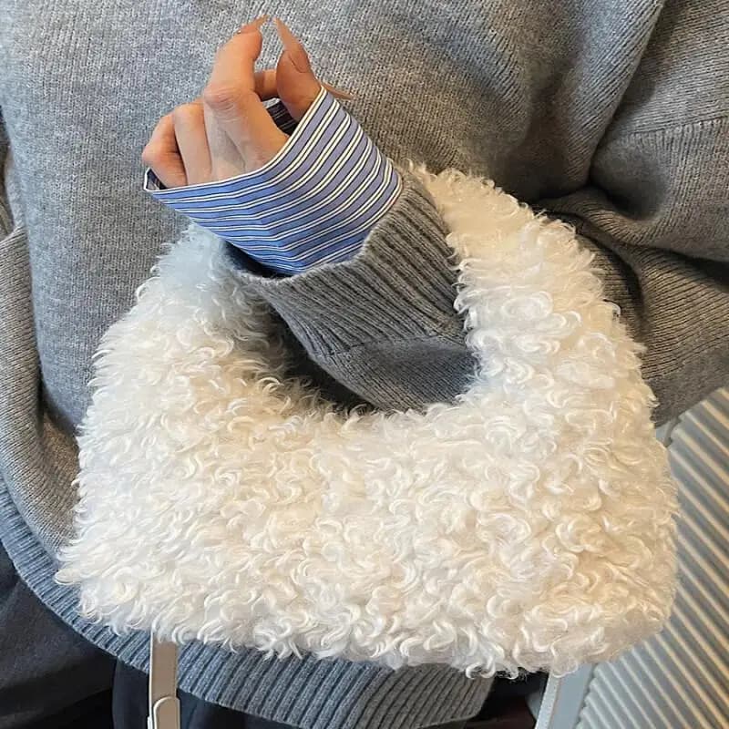 Portafoglio moda petite in peluche portatile versione coreana Borsa portaoggetti carina per pendolari a tracolla multifunzionale sexy per ragazza di nuovo stile