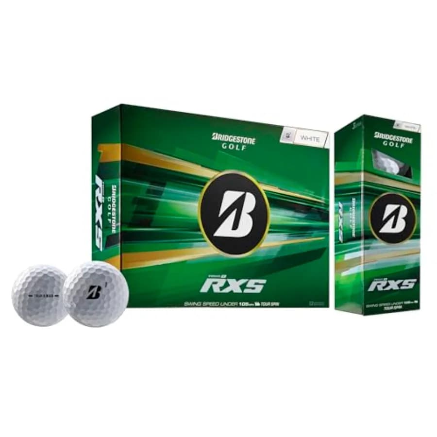 Palline da Golf Bridgestone 2024 Tour B RXS per Uomo, Alta Velocità di Volo, Sensazione Morbida e Controllo Preciso per Giocatori Avanzati
