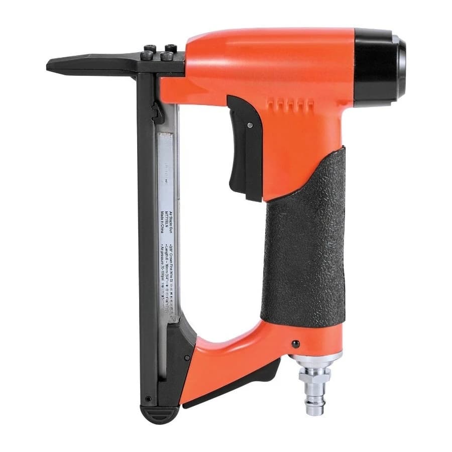 Pistola per punti metallici pneumatica, cucitrice per tappezzeria a becco lungo calibro 22 per punti metallici a filo fine serie 71, corona da 3/8 pollici, lunghezza 1/4"-5/8",
