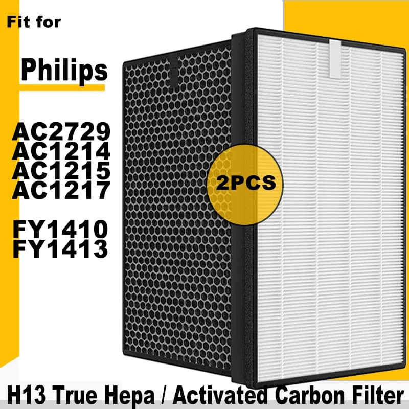 Sostituzione H13 True HEPA filtro a carbone attivo FY1410 FY1413 compatibile con purificatore d'aria Philips AC2729, AC1214, AC1215