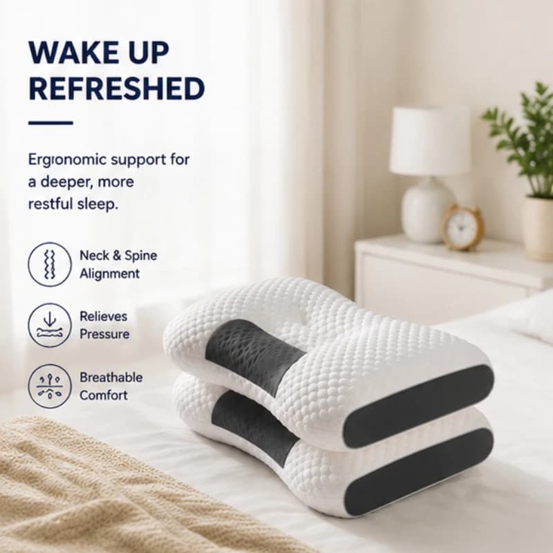 Ergonomic Neck Support Almohada Cervical Massage Pillow Soybean Fiber Cushion Soft Cozy Rest For Daily Home SPA Bedroom Sleep