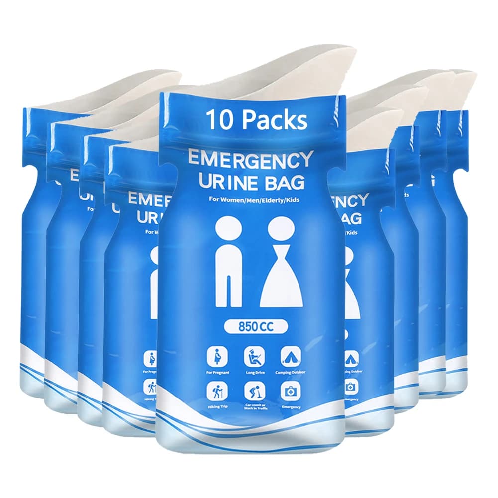 Sacchetto per l'urina dell'auto sacchetti per il vomito di emergenza da 850ml Mini toilette mobili usa e getta pratico sacchetto per wc per orinatoio Unisex per donna uomo, 1-10 pezzi