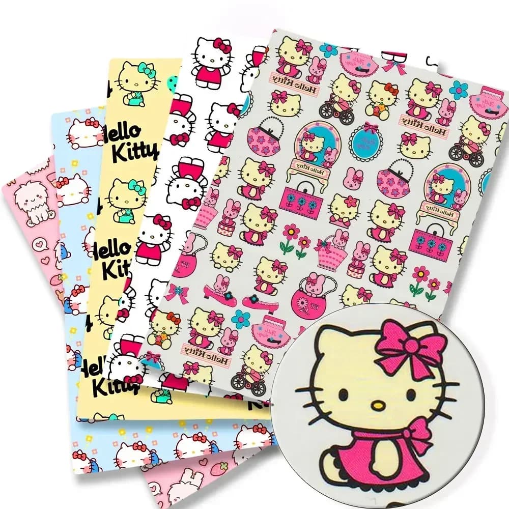 Tessuto in cotone poliestere Sanrio 140x50CM con stampa cartoni animati, per patchwork, tessuti per la casa, cucito, bambole, vestiti, tende, tessuto in cotone 25124