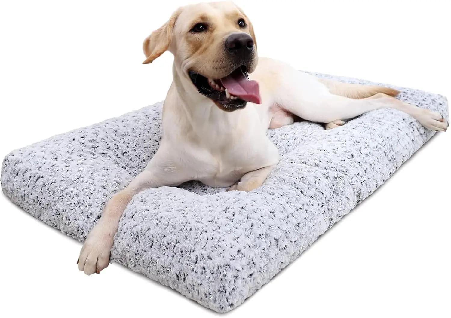 Cuccia Lavabile per Cani, Tappetino Deluxe in Peluche Antiscivolo per Gabbie, per Razze Grandi e Piccole, 120x74 cm, Grigio