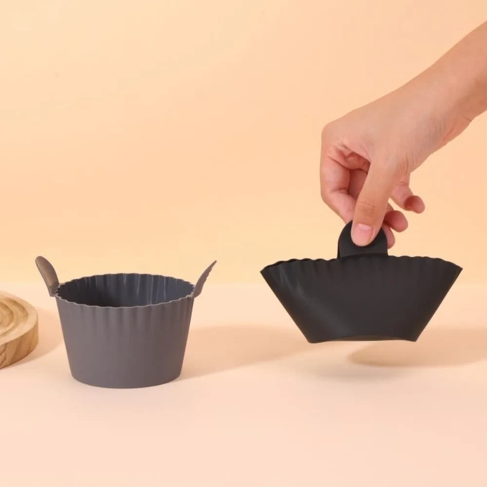 1/3/4/6 Pezzi NUOVI Stampi in Silicone per Friggitrice ad Aria, Resistenti al Calore, Antiaderenti, con Manico, per Cupcake e Torte