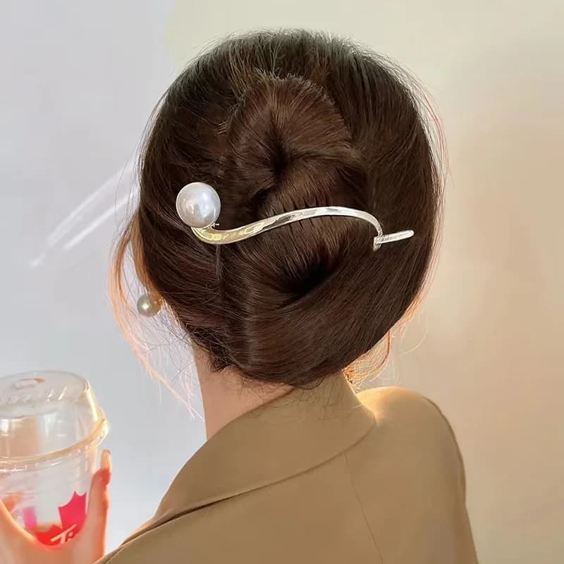 Fermagli per capelli con perle geometriche in metallo coreano Forcine per capelli Moda dolce coda di cavallo Clip Barrettes Hairgrips Copricapo Accessori per capelli da donna