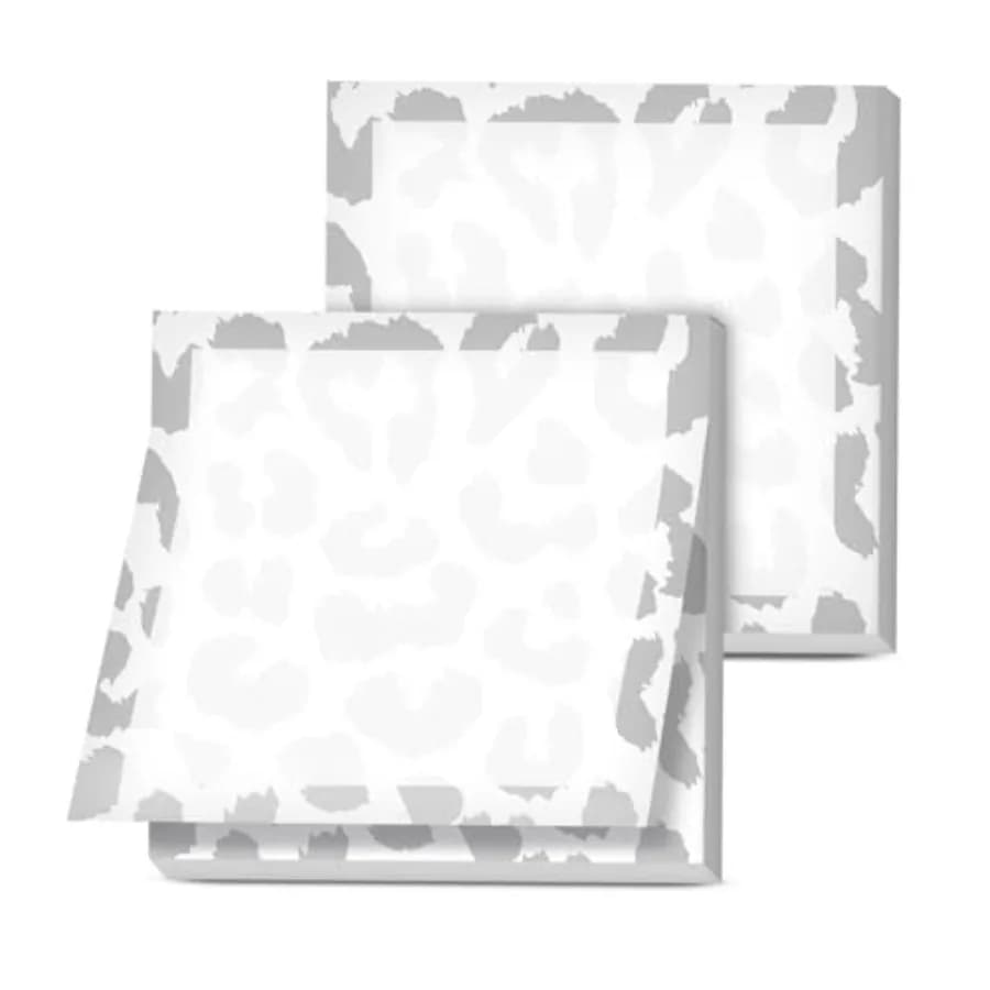 Blocchetti Adesivi 2 Pezzi 7,6x7,6 cm Carini Colorati Divertenti Blocco Note Autoadesivo Facile da Attaccare con Forte Adesivo Grigio Chiaro Leopardato