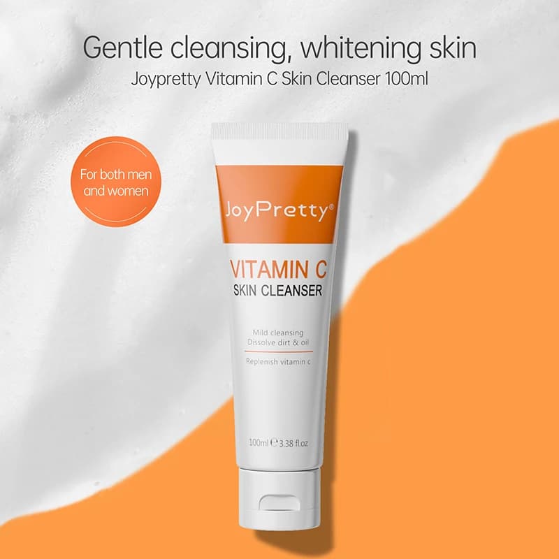 JoyPretty Vitamina C Detergente viso Controllo olio Esfolia Pulizia profonda Idratante Viso Cura della pelle Cosmetici