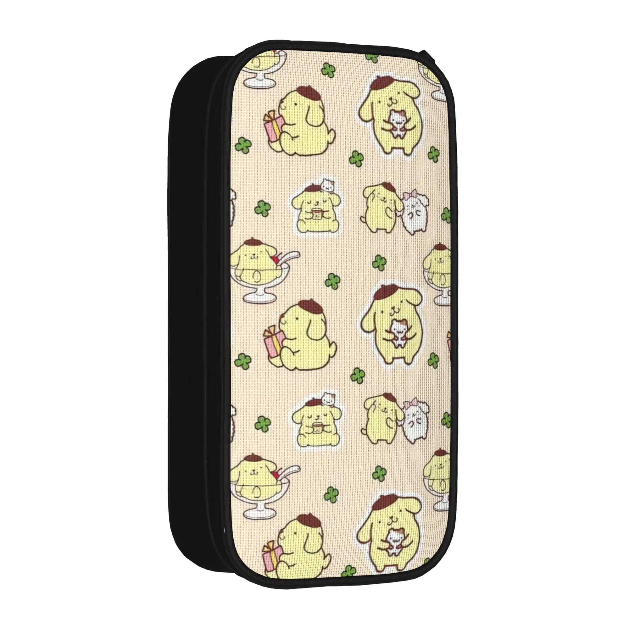 Astucci per matite con motivo cartone animato Pom Pom Purin alla moda, astucci per penne per studenti, borse grandi, cancelleria con cerniera per la scuola