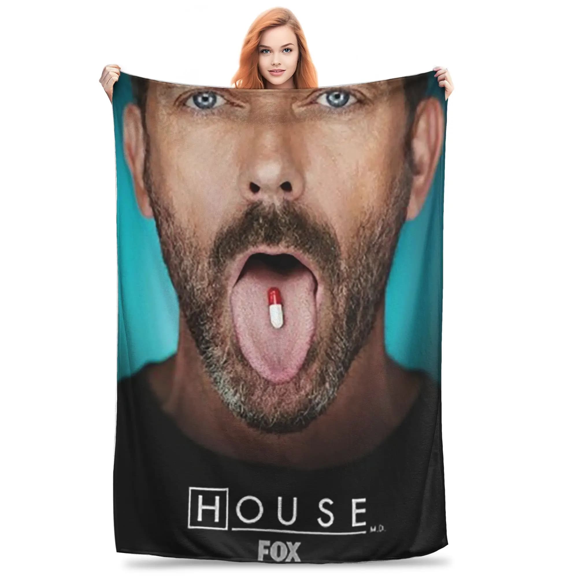Flannel Throw Blanket House MD TV Show Warm Plush Blankets Soft Bedspread for Bed Living room Home Travel Couch