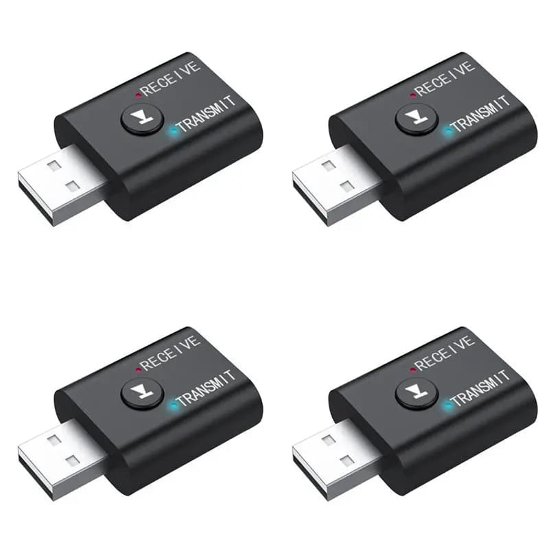 【SURPISE】Adattatore ricevitore trasmettitore audio Bluetooth USB 2 in 1 4X, adattatore audio wireless Hifi con cavo AUX da 3,5 mm