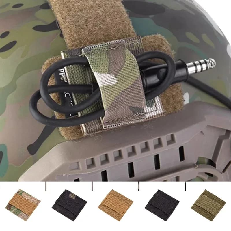 Organizzatore di Cavi per Cuffie Tattiche, Cinghia per Gestione Fili Walkie Talkie, Chiusura a Strappo, Attrezzatura Outdoor Multifunzionale