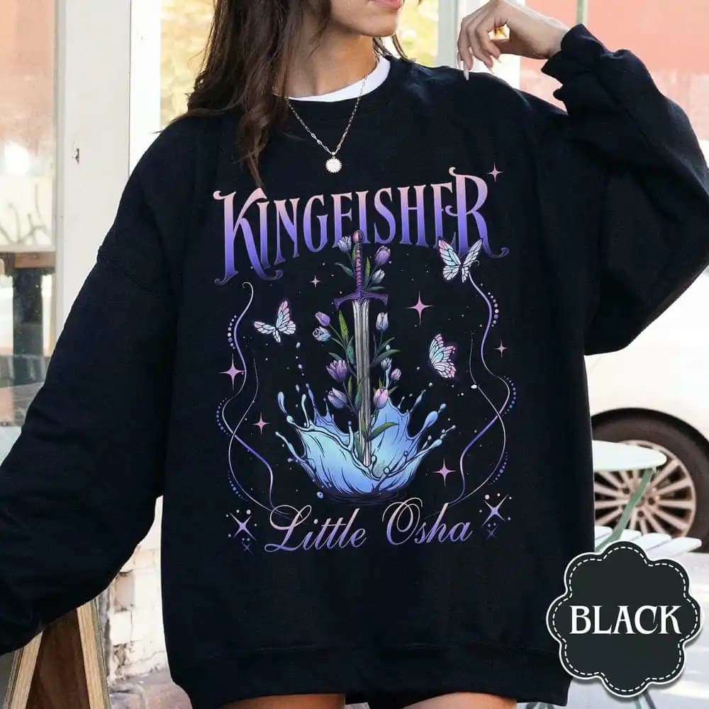 Felpa da donna Quicksilver Book Kingfisher Camicia fronte-retro per i fan Felpa Fantasy Bookish Merch Y2K Top unisex streetwear