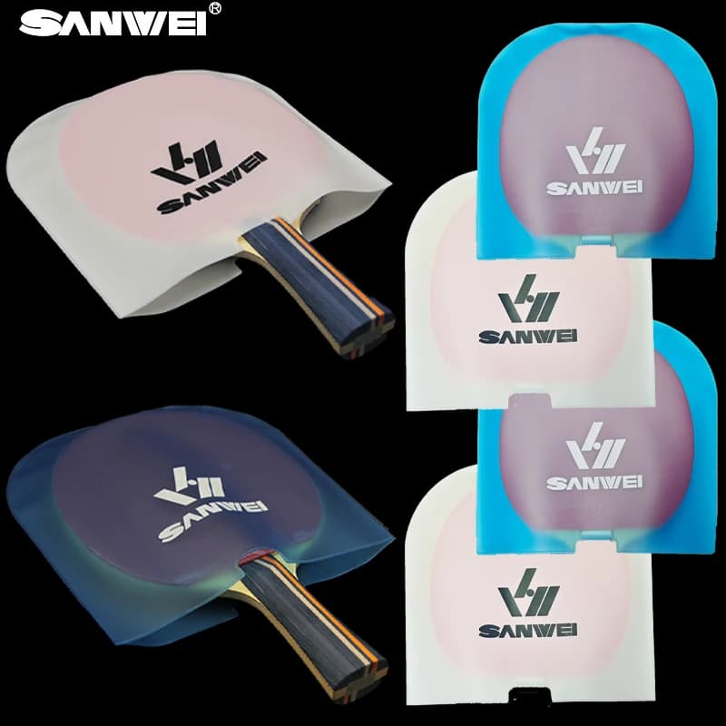 SANWEI Double-Sided Table Tennis Rack Protective Film Anti-Oxidation Powder Ping Pong Glue Protection Cover 1/2PC