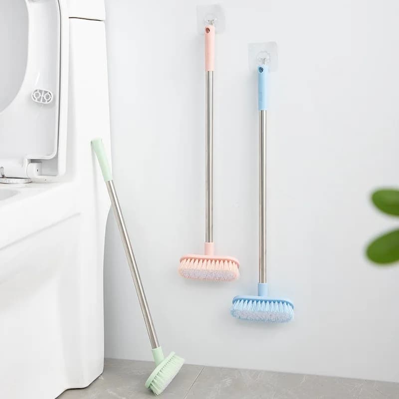 Spazzola per Pavimenti con Manico Lungo e Setole Dure, Strumento per la Pulizia di Bagno e WC, per Piastrelle e Fughe, Spazzola per Pulizia Domestica e Cucina