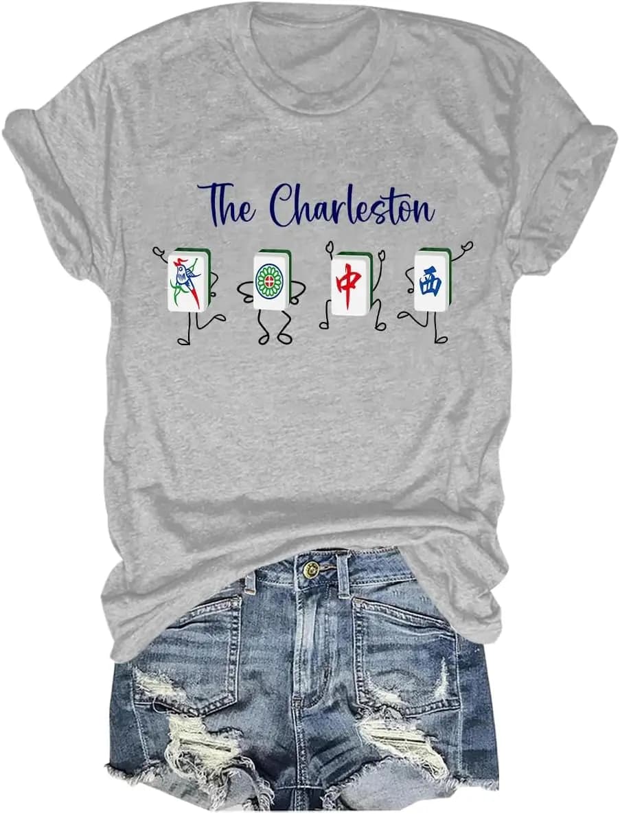 The Mahjong Shirt Funny Mahjong Tee for Women & Men Chinese Tile Game Lover Gift V Neck Shirt