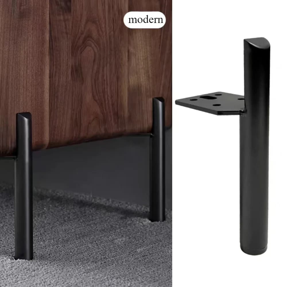 Gambe per mobili moderne in metallo nero opaco da 4 pezzi, piedini di supporto da 15 cm per accessori hardware per letto e armadio, gambe per mobili