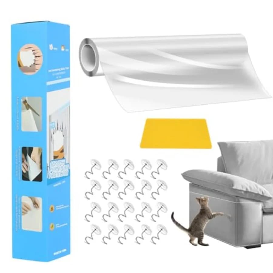 Cat Scratch Furniture Protector, 11.8"x196.8" Couch Protector from Cat Claws Cat Scratch Deterrent Furniture Protectors, Single