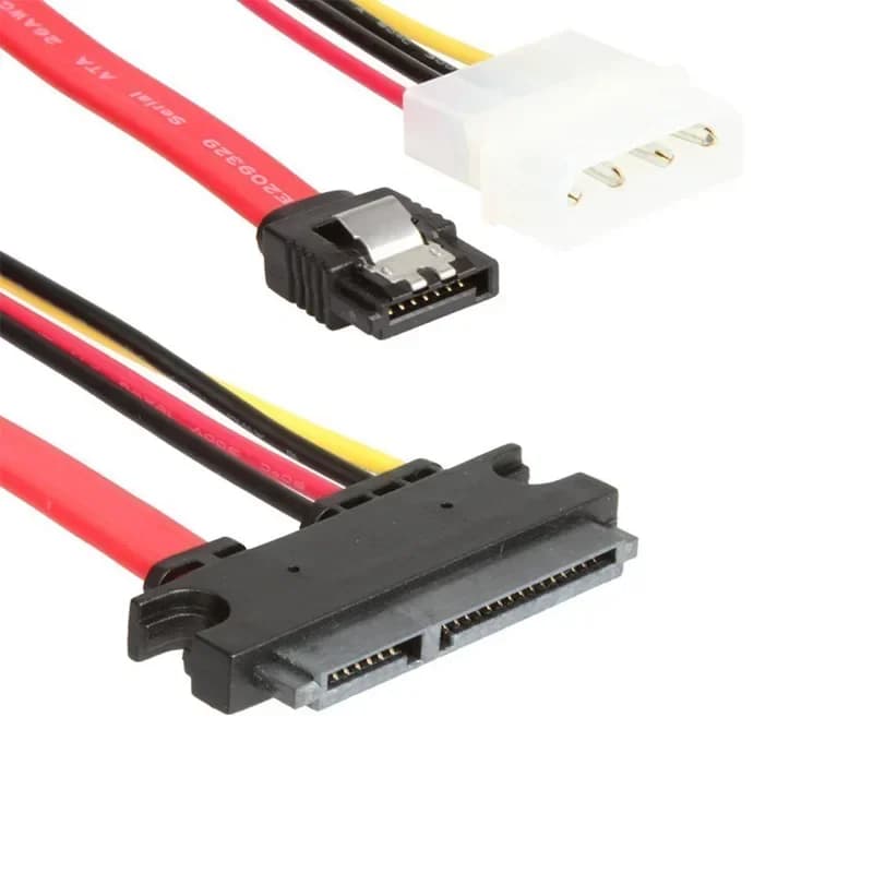Cavo Combo SATA Femmina 7+15 Pin per Dati e Alimentazione a SATA 7 Pin + Molex 4 Pin, Cavo Adattatore di Alimentazione Serial ATA 30cm 50cm