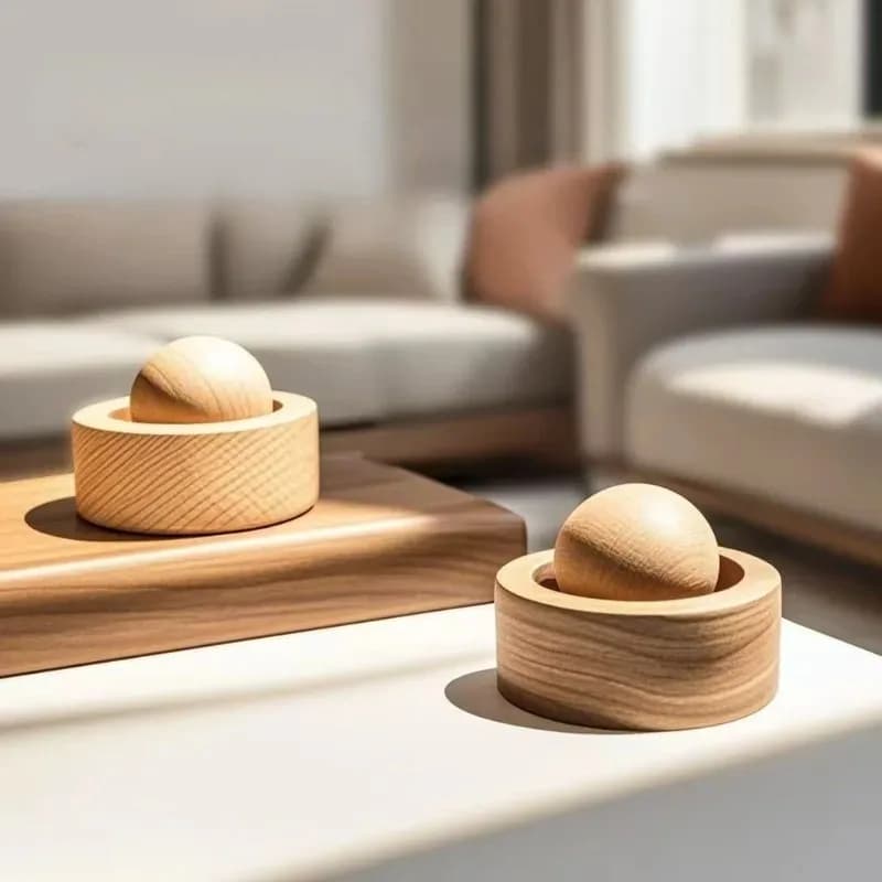Diffusore di Fragranze per Auto in Legno di Noce Nero, Diffusore di Aromi Creativo per Casa, Ornamento Decorativo in Legno Massiccio per Oli Essenziali
