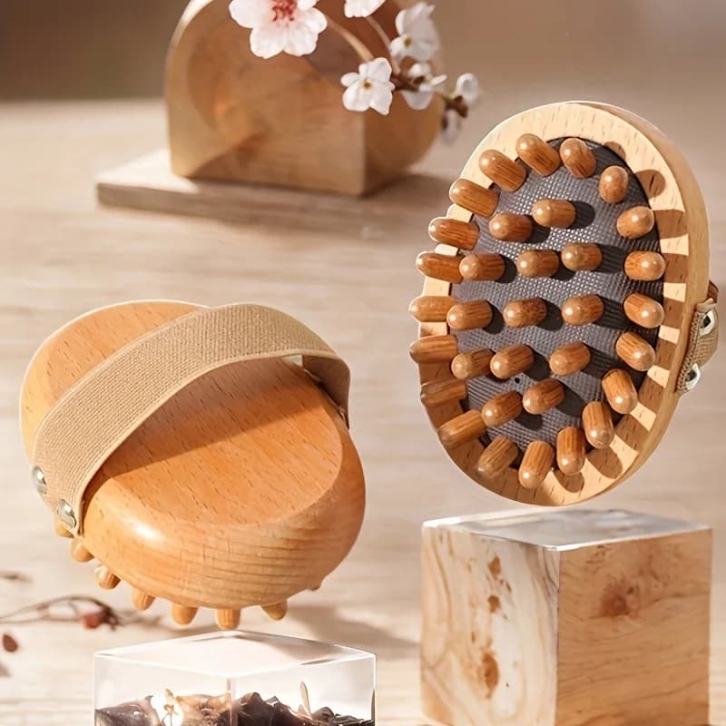 Spazzola in Legno di Faggio con Cuscino d'Aria - Spazzola in Legno Naturale, Adatta per l'Uso su Tutto il Corpo, Design Ergonomico, Adatta a Tutti