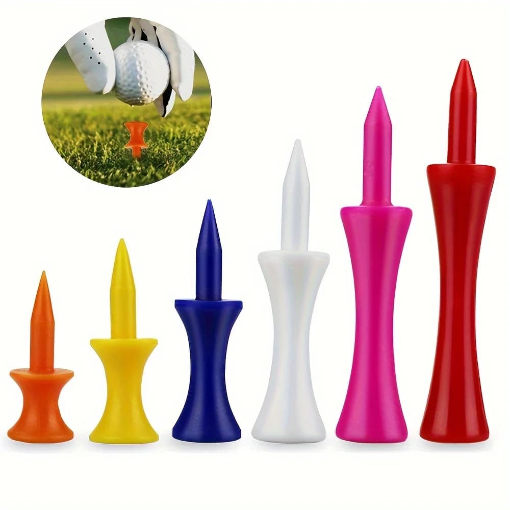 20x T-shirt da golf a forma di ruota, accessori da golf, tee da golf in plastica Step Down Porta palline per il controllo dell'altezza della maglietta del castello graduato