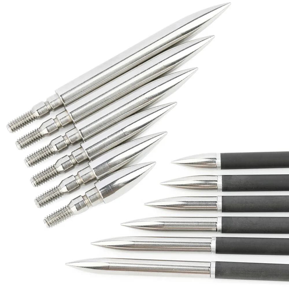 12pc Punta di freccia 100/125/150/200/250/300Gr Tiro con l'arco Bersaglio Punti OD 5/16 "9/32" 19/64 "Punte di freccia Arco da caccia Tiro Punta di freccia