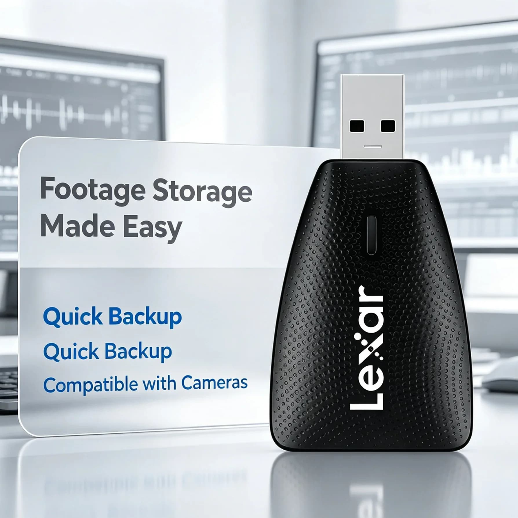 USB 3.1 Memory Card Reader Lexar SD Micro SD TF Dual Slot for Household Photo Video Collection Sort Transfer Laptop Notebook