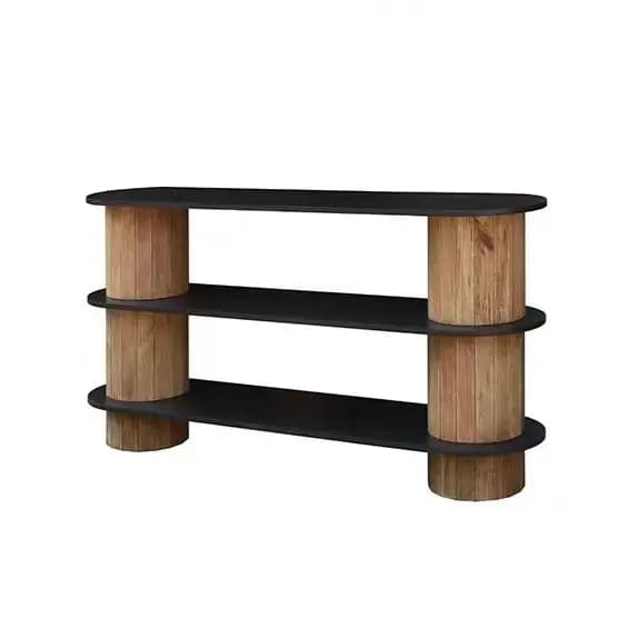 Tavoli Consolle Moderni Popolari zj-Popular, in Legno Massello Bicolore a Tre Strati, Creativi per Ingresso, Semplici da Posizionare Dietro il Divano #