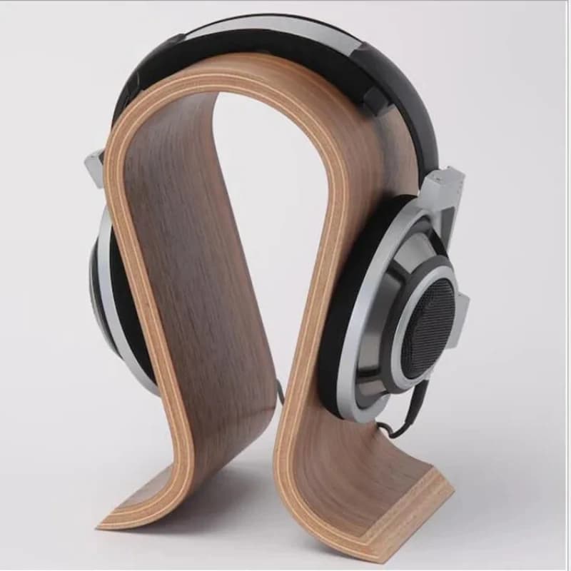 UShape Supporto per cuffie in legno Supporto universale per cuffie con espositore da scrivania adatto per la maggior parte delle cuffie OnEar