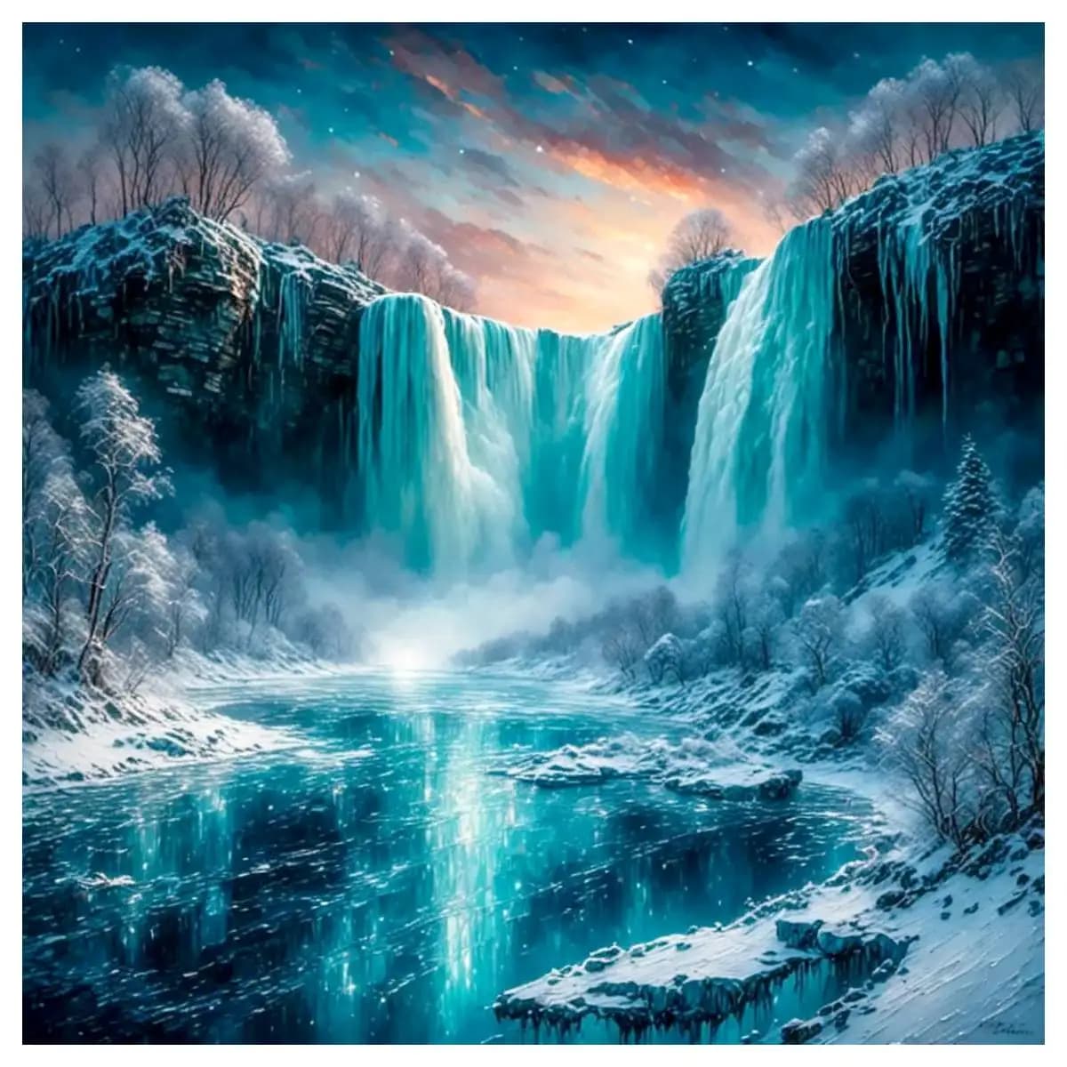 Una magnifica cascata 40X40 CM/15.74 pollici kit punto croce fai da te 11CT/14CT ricamo decorazione della parete filo di cotone ecologico